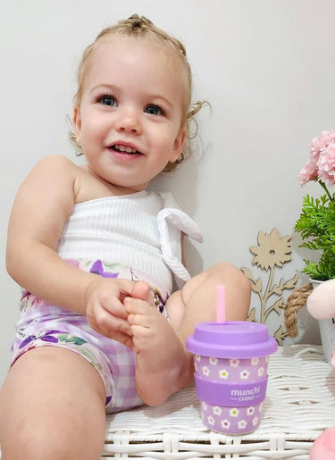 Flower Babychino Cup 120ml with Straw